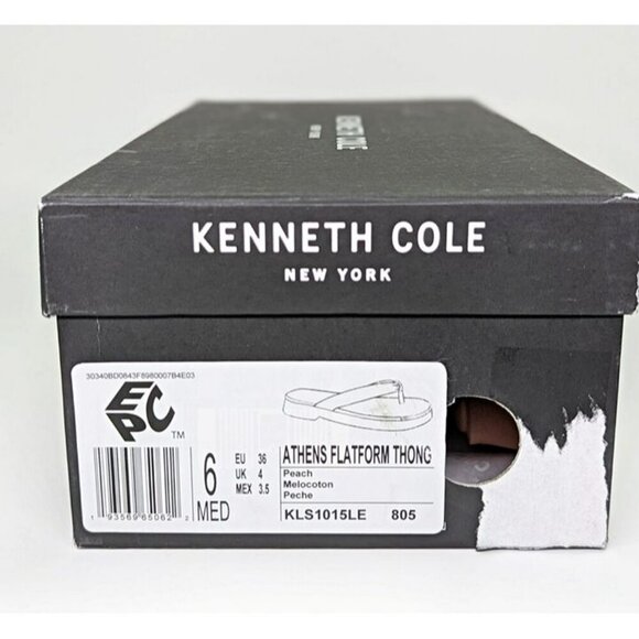 Kenneth Cole Women's Athens Platform Thong in Peach Leather Size 6 (MSRP $89) - Picture 11 of 11